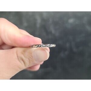 925 Sterling Silver Textured Band Ring, Size US 9.25, Vintage